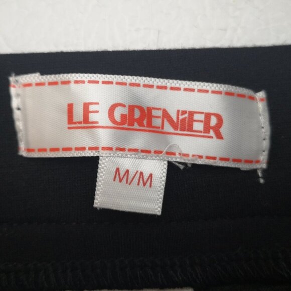 Le Grenier Ladies Size Medium Black Quilted Look Panel Pull On Style Skirt - Picture 3 of 7